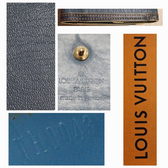 LOUIS VUITTON Mahina Leather Trifold Long Wallet  Denim Blue w/box TH0043 - Picture 12 of 15
